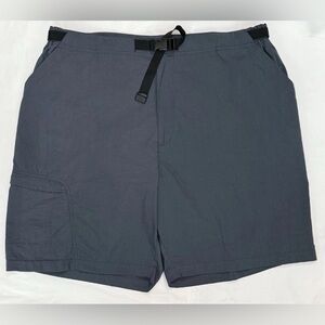 REI Men's Belted Shorts Hiking Outdoor Gray Size XXL Elastic Sides 5 Pocket 34x8